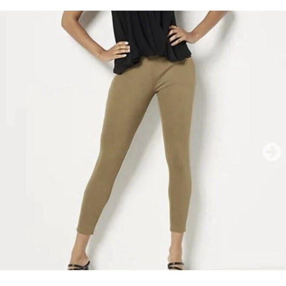 Women with Control St.Tropez Washed Olive Twill Legging Pants Women’s 12 Tall - Picture 2 of 5